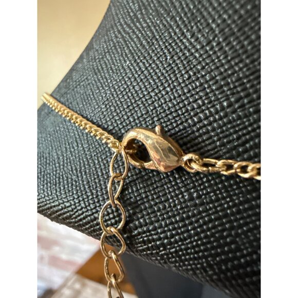 Gold-Tone Giraffe Pendant Necklace With Green Enamel On Long Chain - Picture 10 of 15